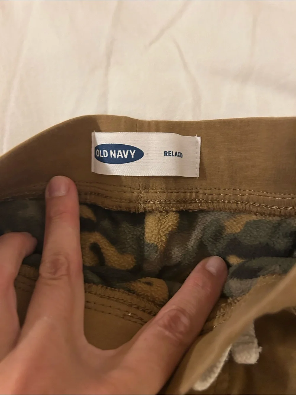 Old Navy Brown Pull-On Kids Pants with Camo Fleece Lining